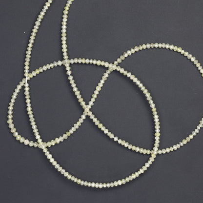 Taupe Diamond 1.9mm - 2.2mm Hand Faceted Rondelles Bead Strand