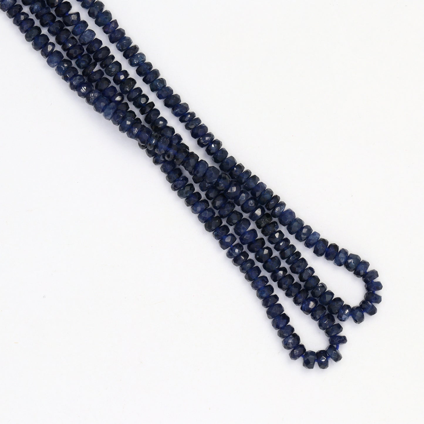 Navy Blue Sapphire 3.5mm Faceted Rondelles
