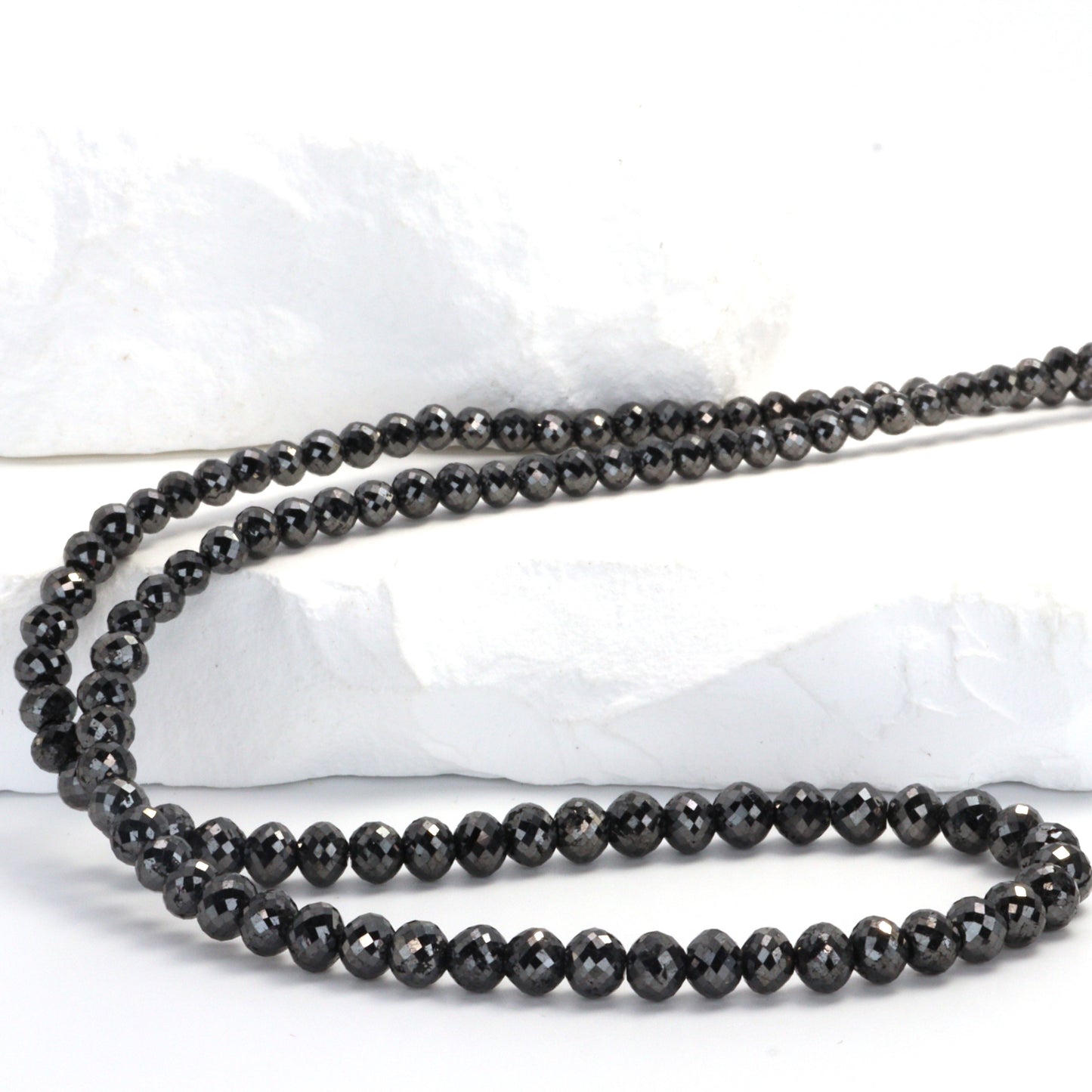 Black Diamond 3.5mm Faceted Rondelles