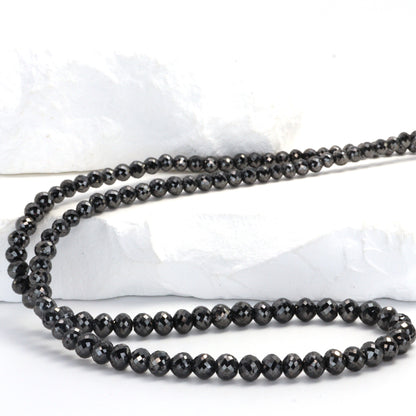 Black Diamond 3.5mm Faceted Rondelles