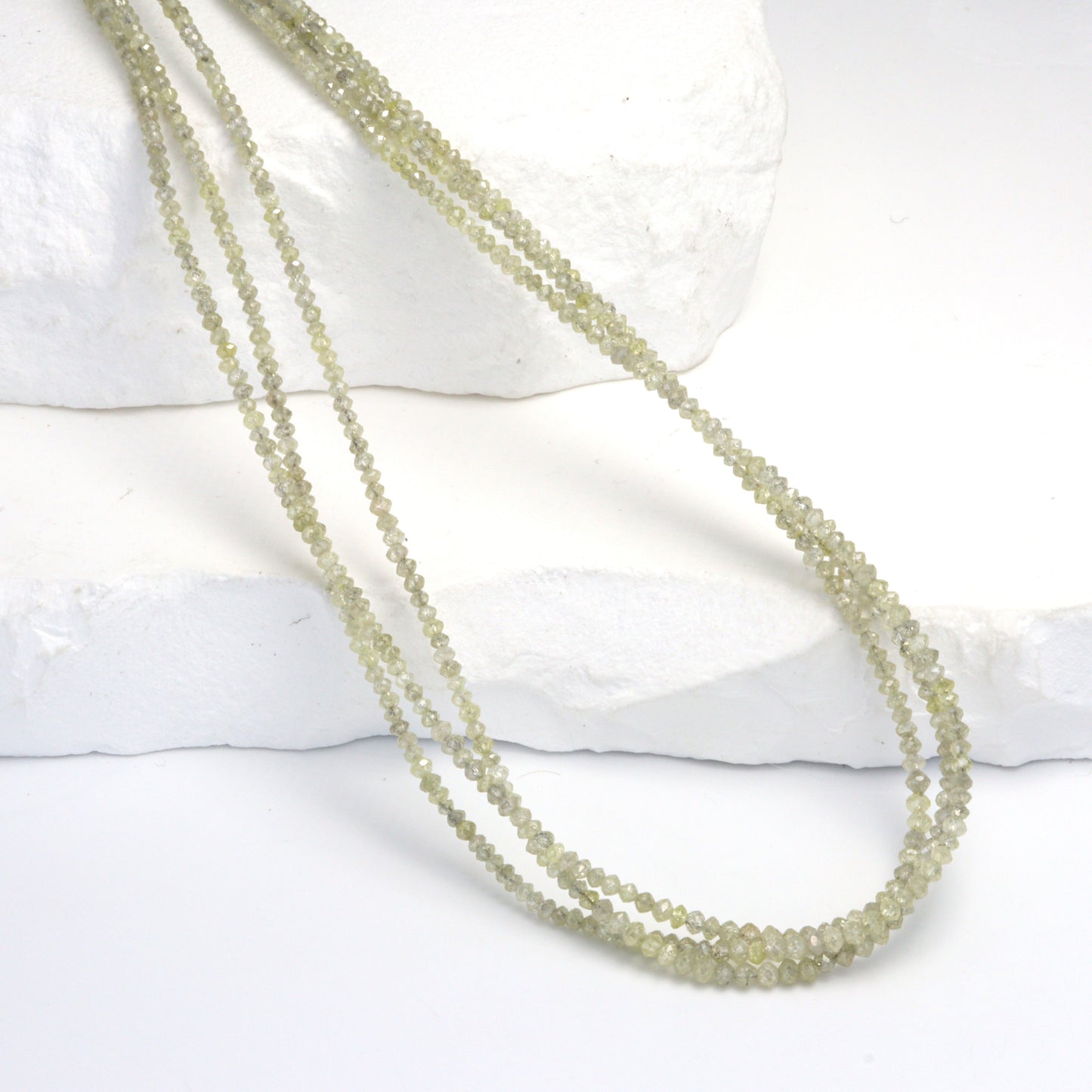 Taupe Diamond 1.9mm - 2.2mm Hand Faceted Rondelles Bead Strand