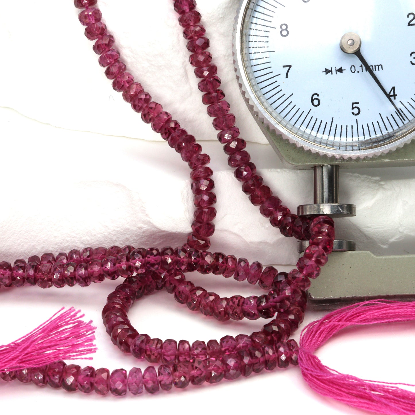 AAA Rhodolite Garnet 4mm Faceted Rondelles