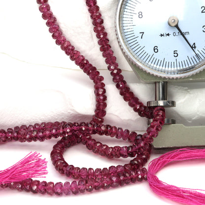 AAA Rhodolite Garnet 4mm Faceted Rondelles