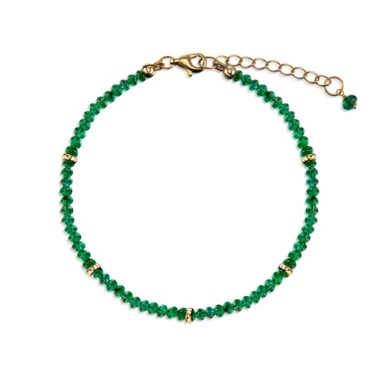 18k Emerald and Gold Bead Bracelet