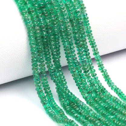 Green Emerald 2.5mm - 3.0mm Smooth Rondelles Bead Strand