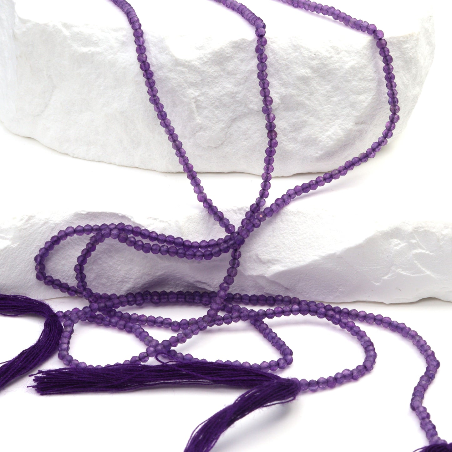 Purple Amethyst 1.8mm Faceted Rounds Bead Strand