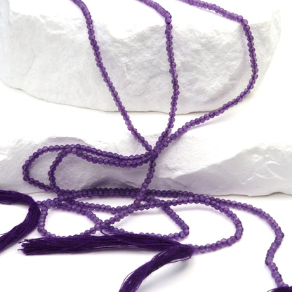 Purple Amethyst 1.8mm Faceted Rounds Bead Strand