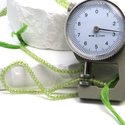 Green Peridot 2.5mm Faceted Rondelles Bead Strand
