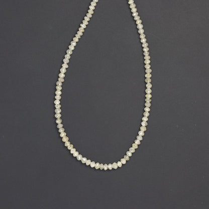 Gray Diamond 2mm - 2.5mm Hand Faceted Rondelles Bead Strand