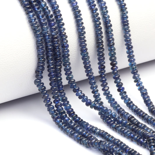 Royal Blue Sapphire 2.5mm - 3mm  Smooth Rondelles Bead Strand