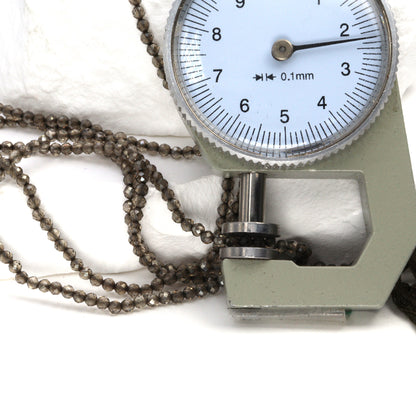 Coated Brown Smoky Quartz 2.5mm Faceted Rounds Bead Strand