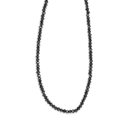 Black Diamond 1.5mm - 2.0mm Hand Faceted Rondelles Bead Strand