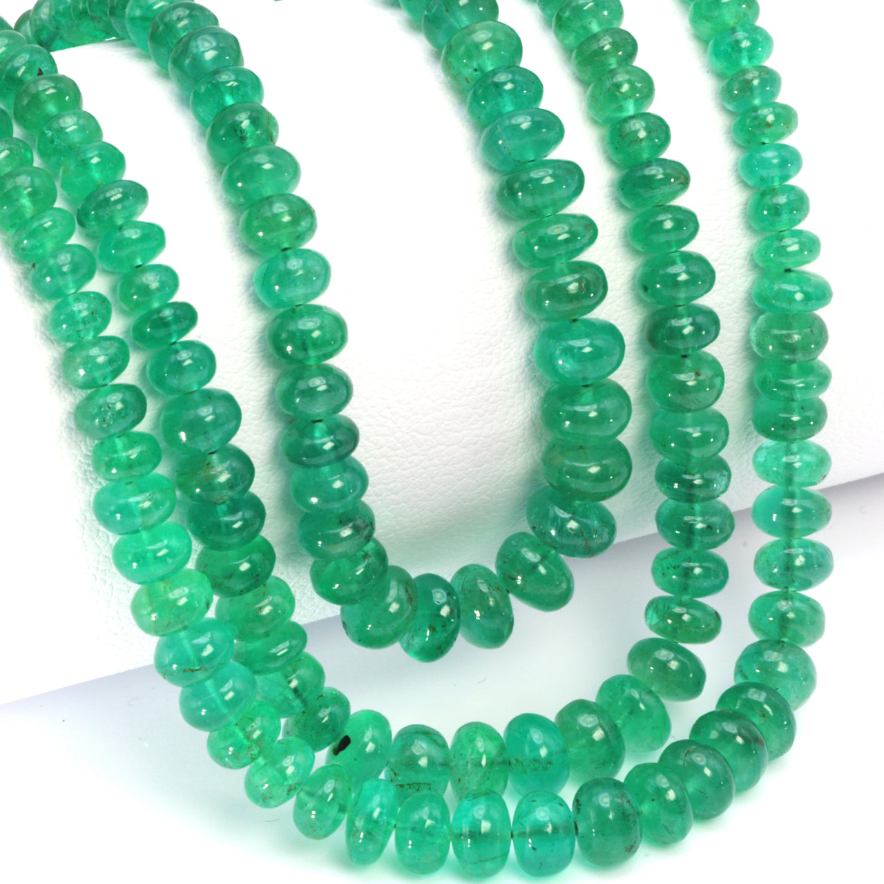 Green Emerald 4mm Smooth Rondelles