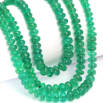 Green Emerald 4mm Smooth Rondelles