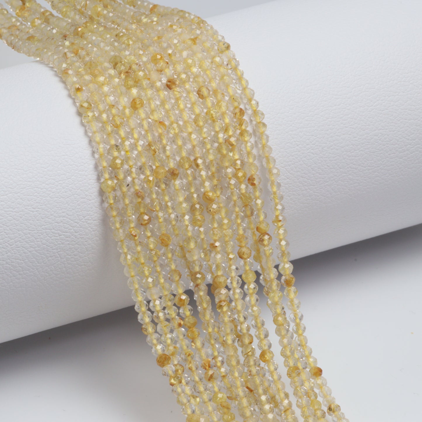 Golden Rutilated Quartz 2mm Faceted Rounds