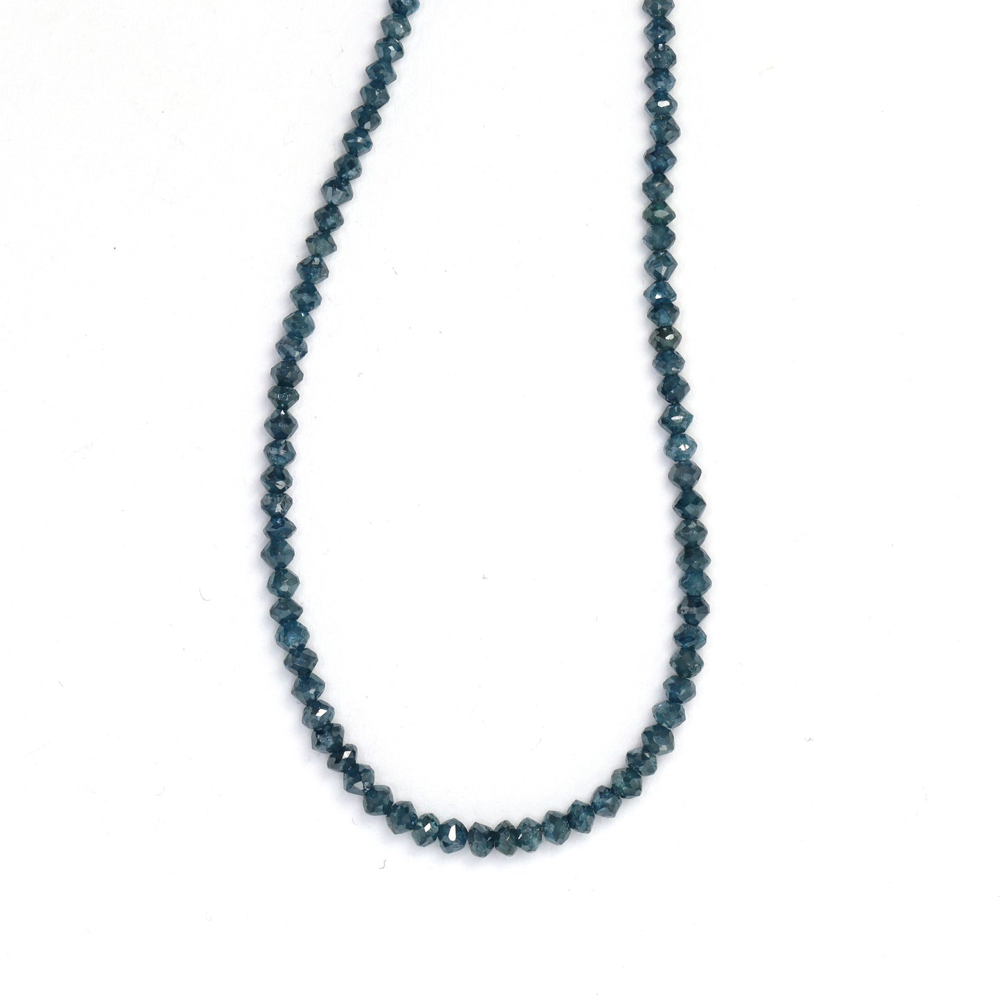 Blue Diamond 2.1mm - 2.7mm Hand Faceted Rondelles Bead Strand