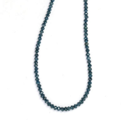 Blue Diamond 2.1mm - 2.7mm Hand Faceted Rondelles Bead Strand