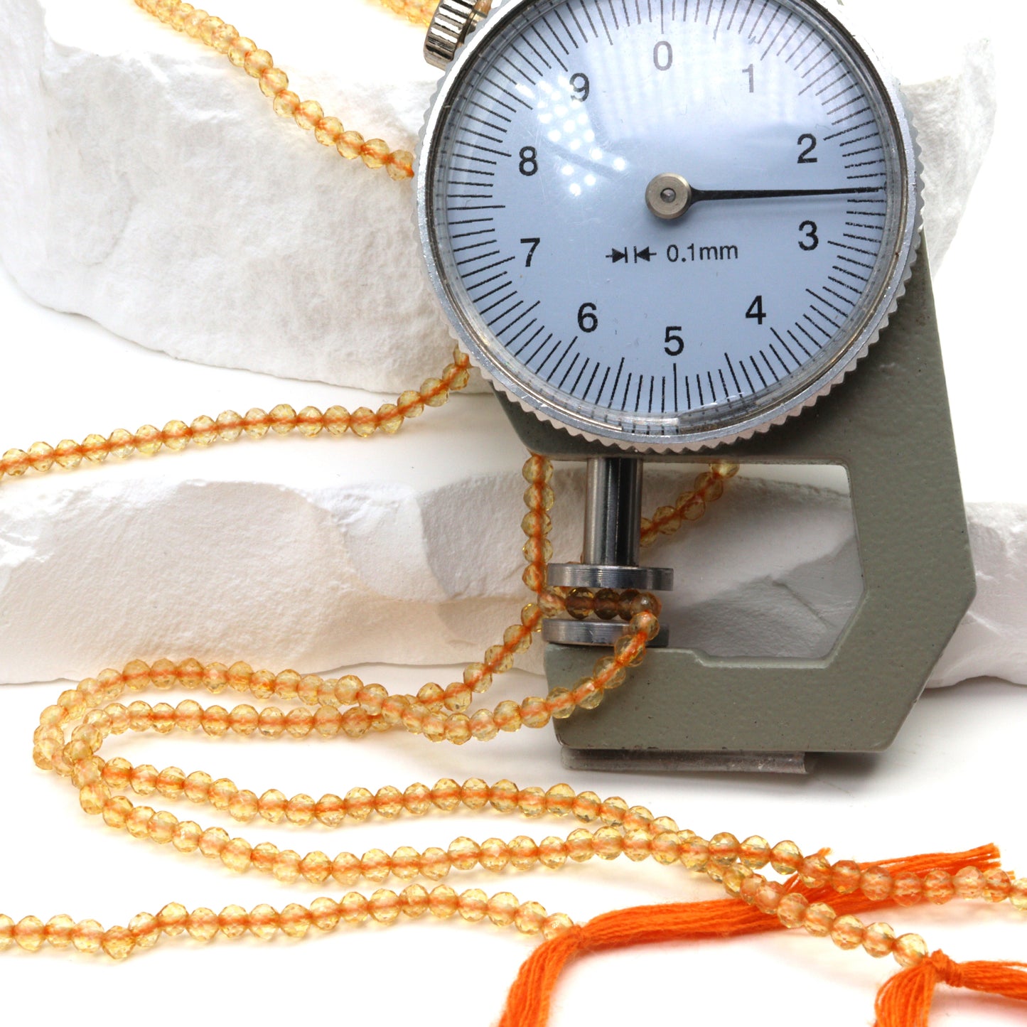 Yellow Citrine 2.5mm Faceted Rounds Bead Strand
