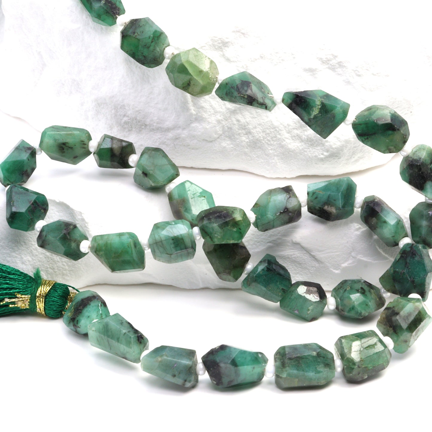 Emerald 10x8mm Faceted Nuggets