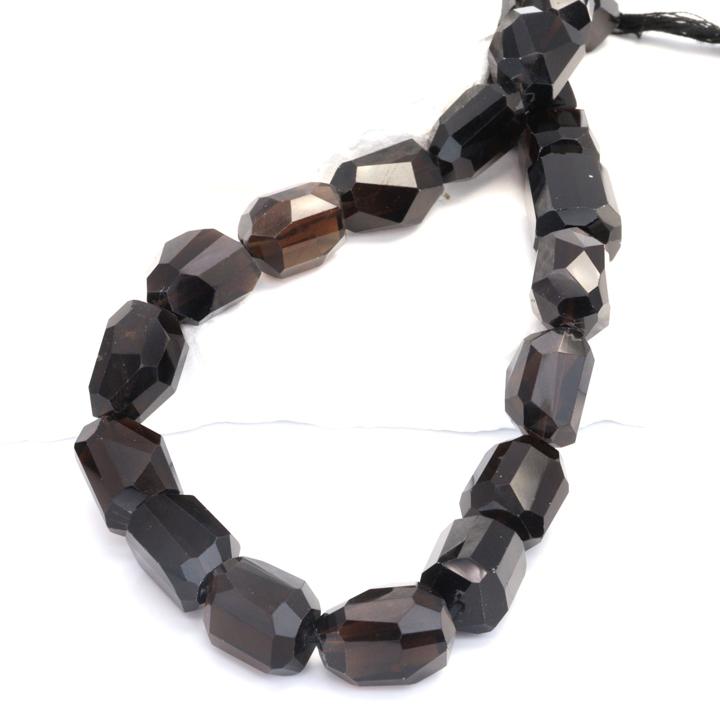 Brown Smoky Quartz 14x10mm Faceted Nuggets Bead Strand