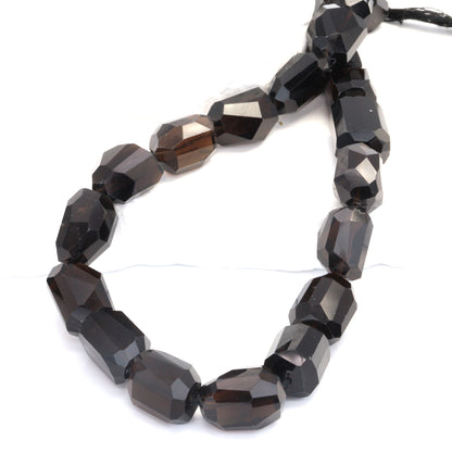 Brown Smoky Quartz 14x10mm Faceted Nuggets Bead Strand