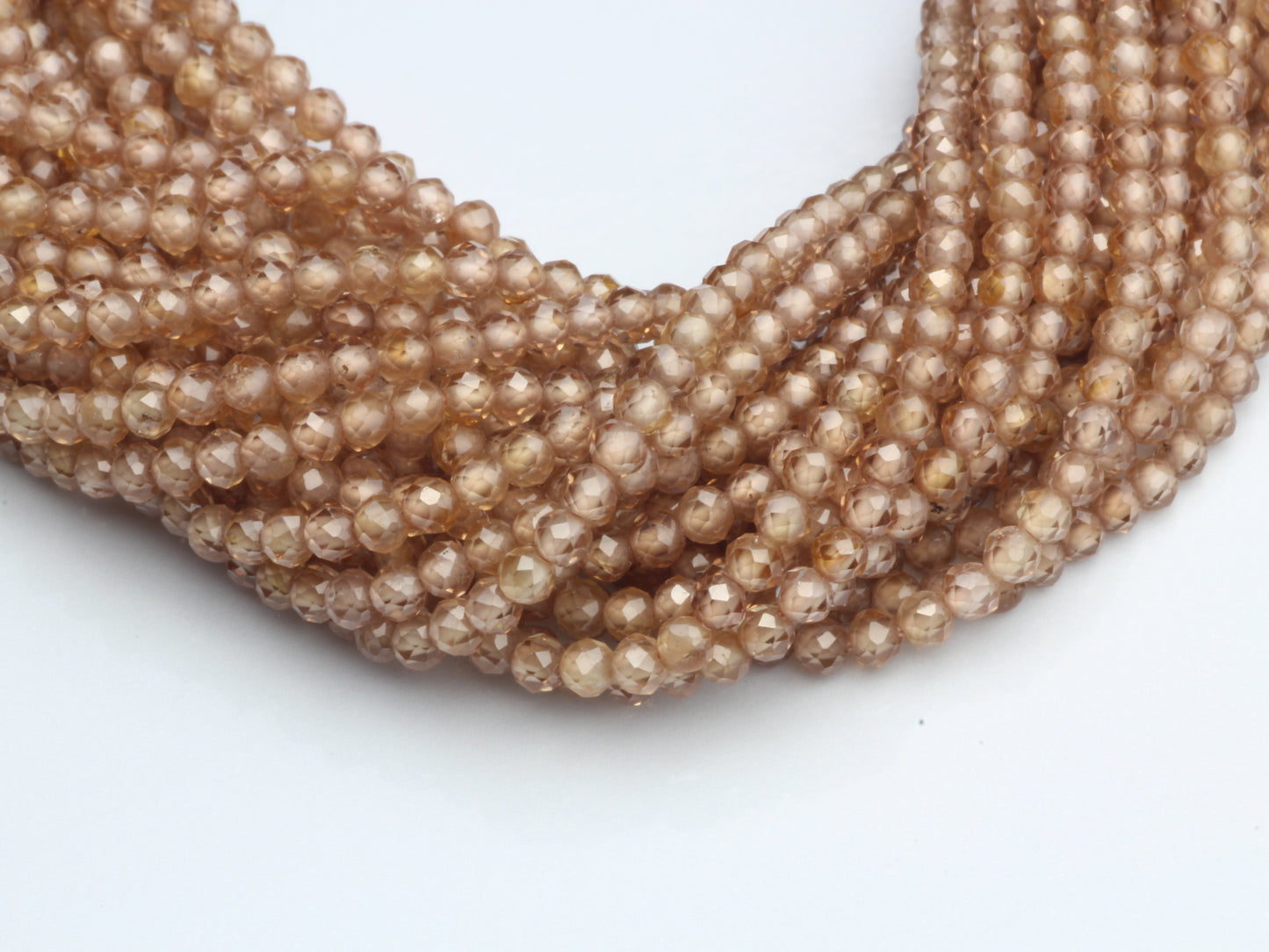Natural Brown Zircon 2mm Faceted Rondelles Bead Strand