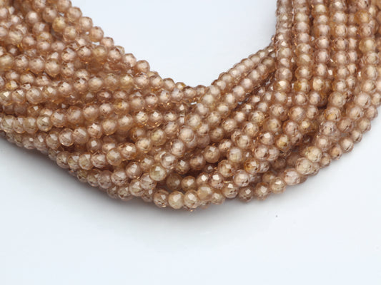 Natural Brown Zircon 2mm Faceted Rondelles Bead Strand