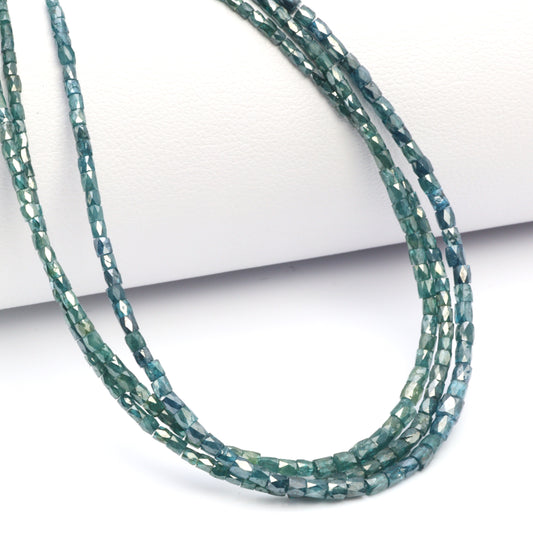 Blue Diamond 2mm Faceted Tubes