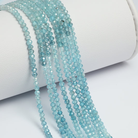 Ombre Blue Zircon 2.5mm Faceted Rondelles