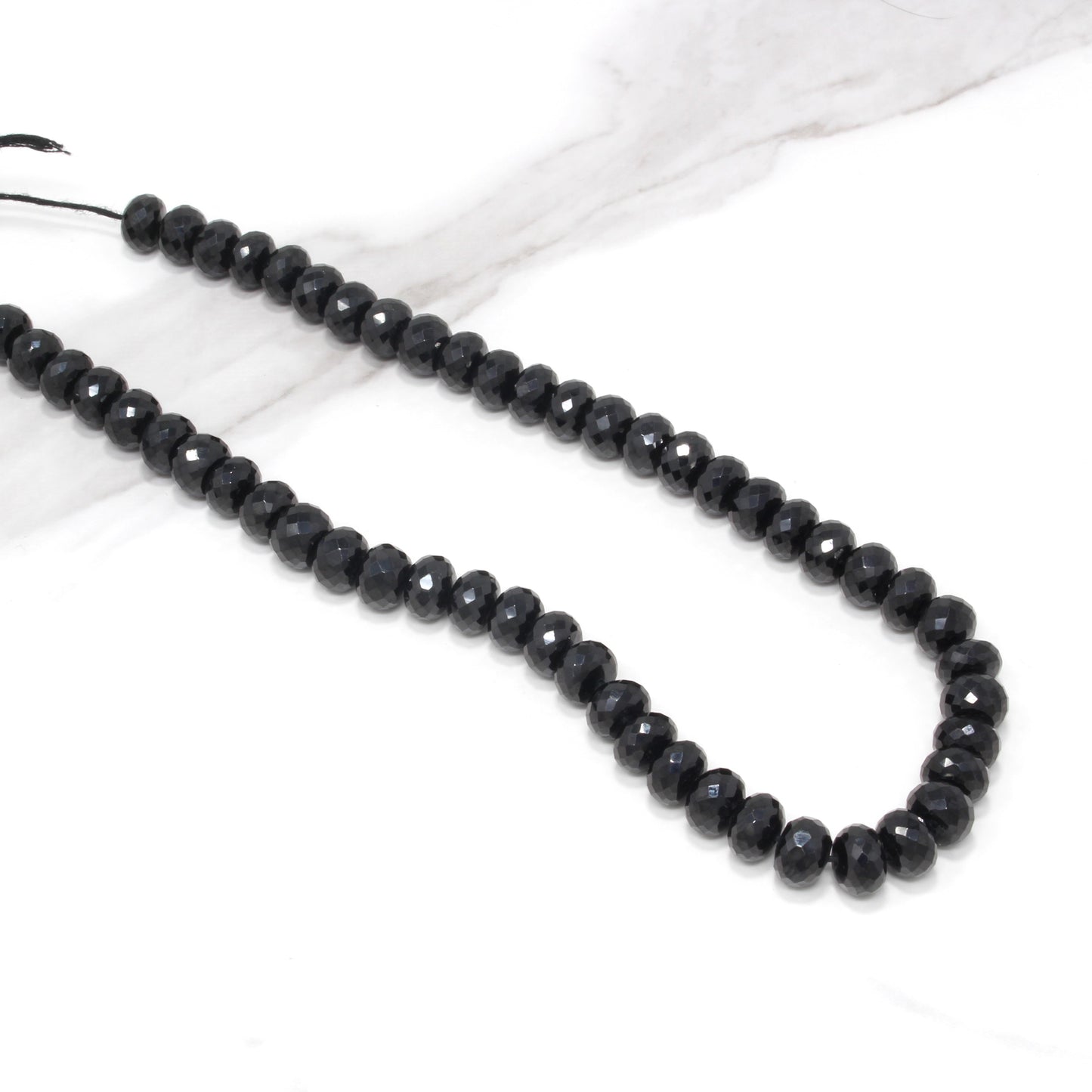 Black Spinel 10mm Faceted Rondelles