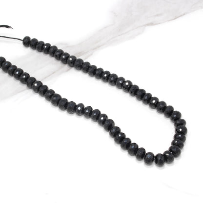 Black Spinel 10mm Faceted Rondelles