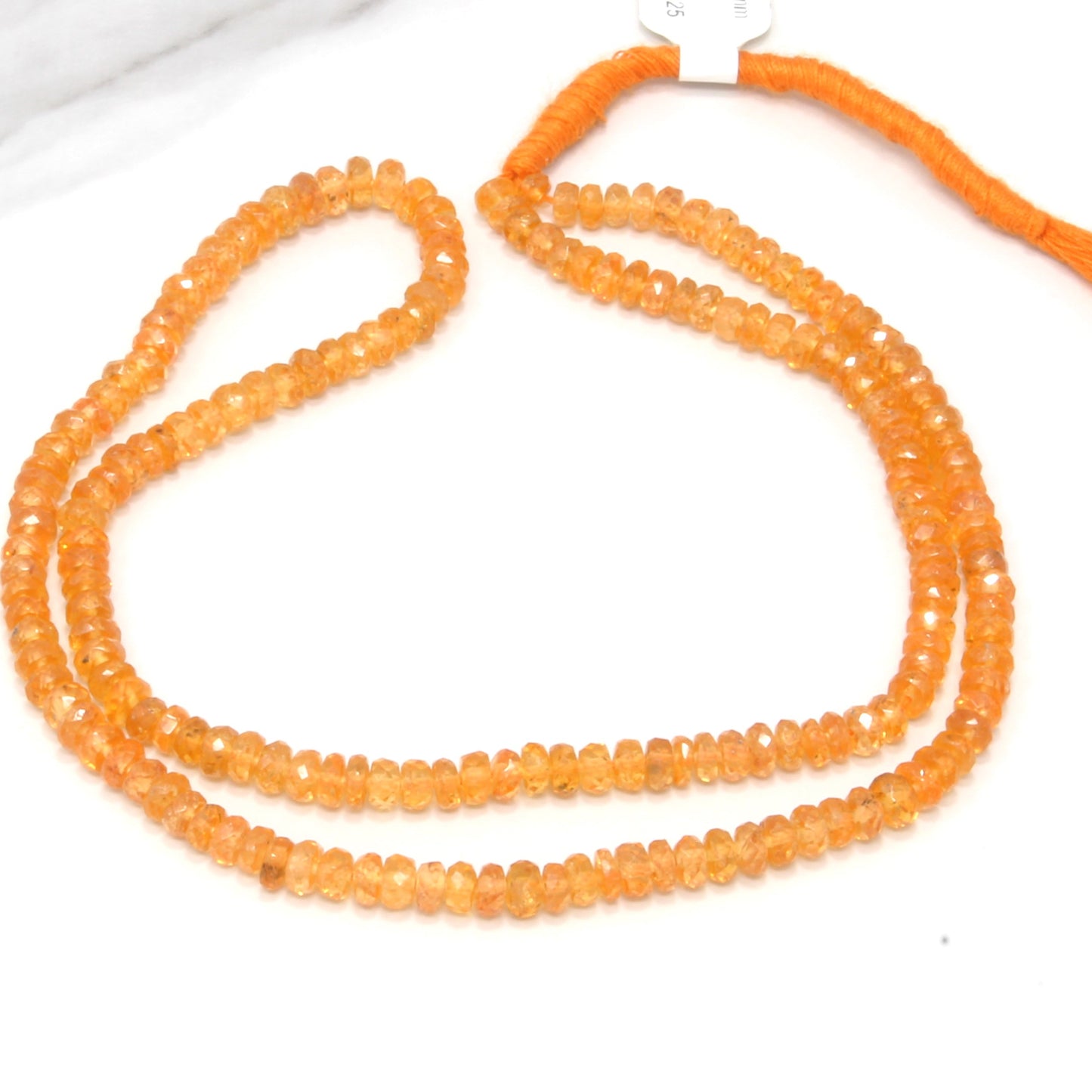 Spessartite Garnet 4mm - 4.5mm Hand Faceted Rondelles Bead Strand