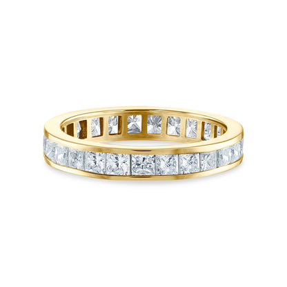18k Rose Gold and 18k White Gold and 18k Yellow Gold White Diamond Channel Set Eternity ring, main view