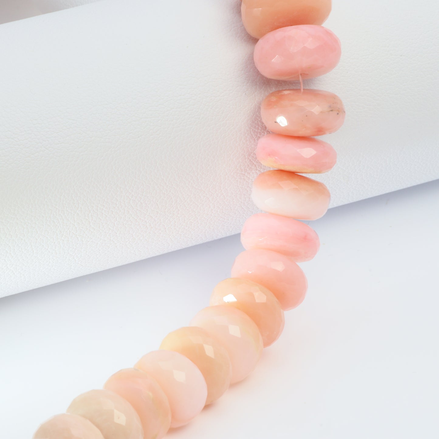 Ombre Pink Opal 13mm Faceted Rondelles