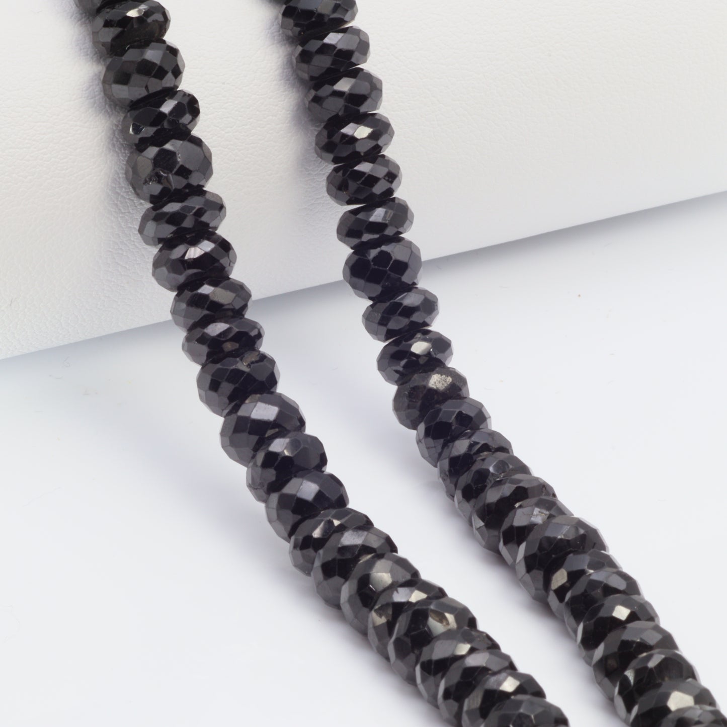 Black Spinel 8mm Faceted Rondelles