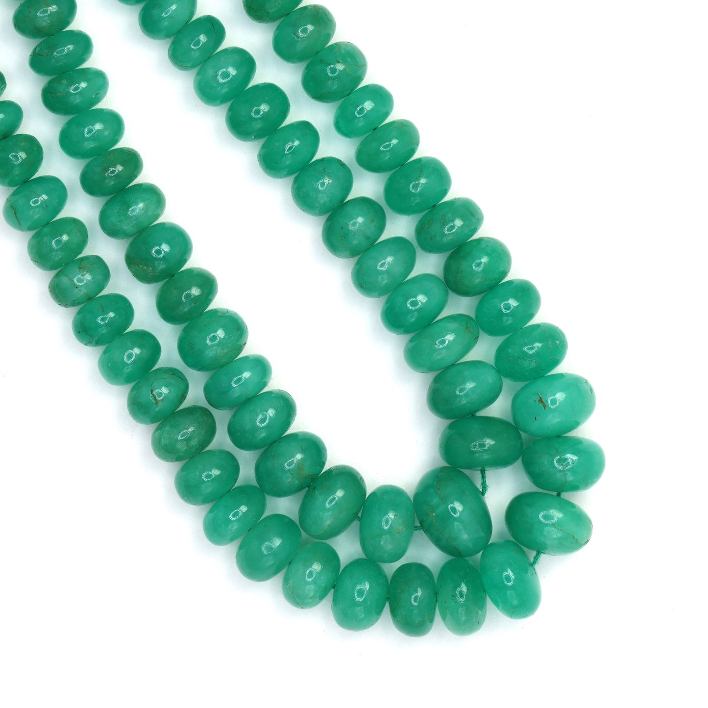 Green Emerald 4.5mm - 9mm Smooth Rondelles Bead Strand