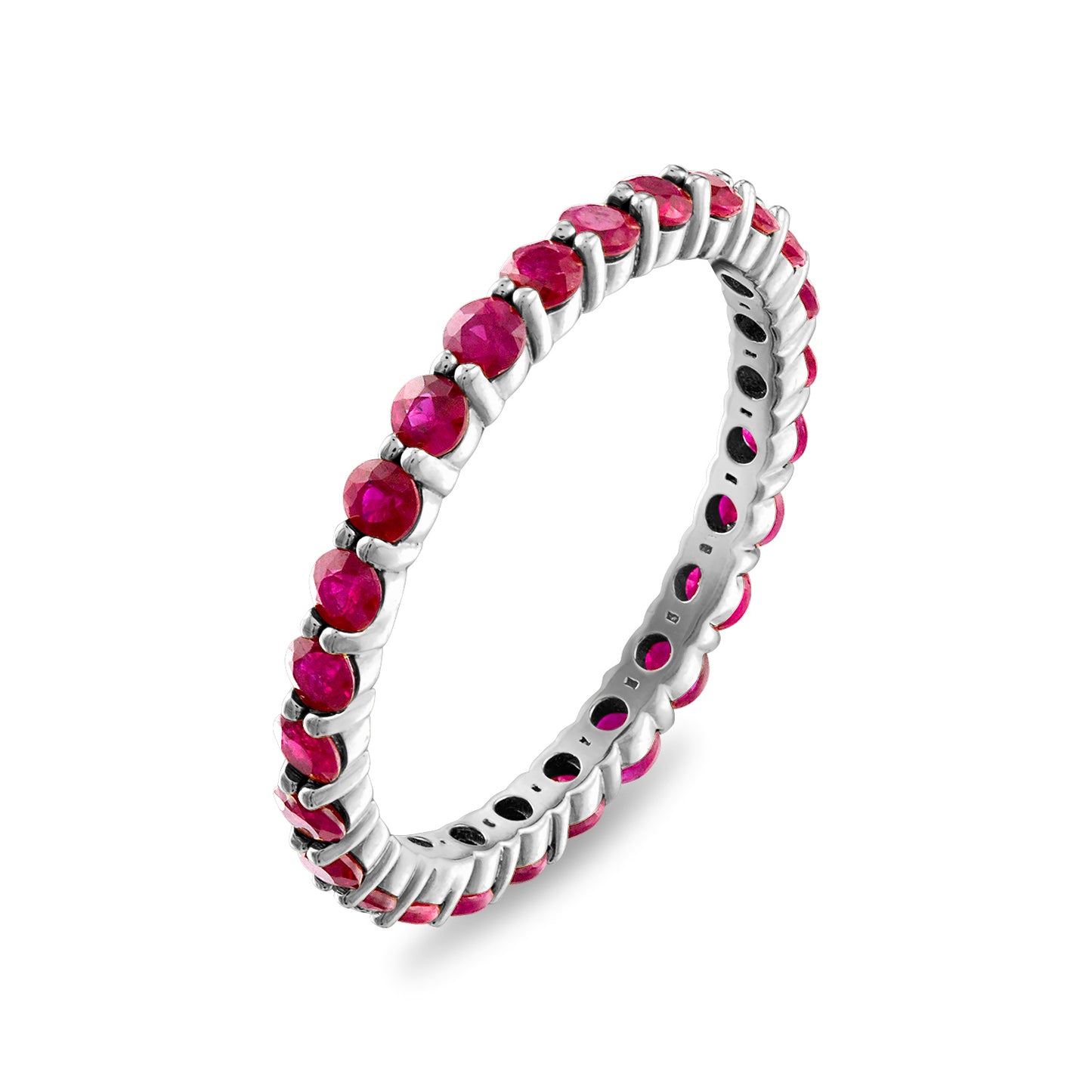 Shared Prong Ruby Eternity Band