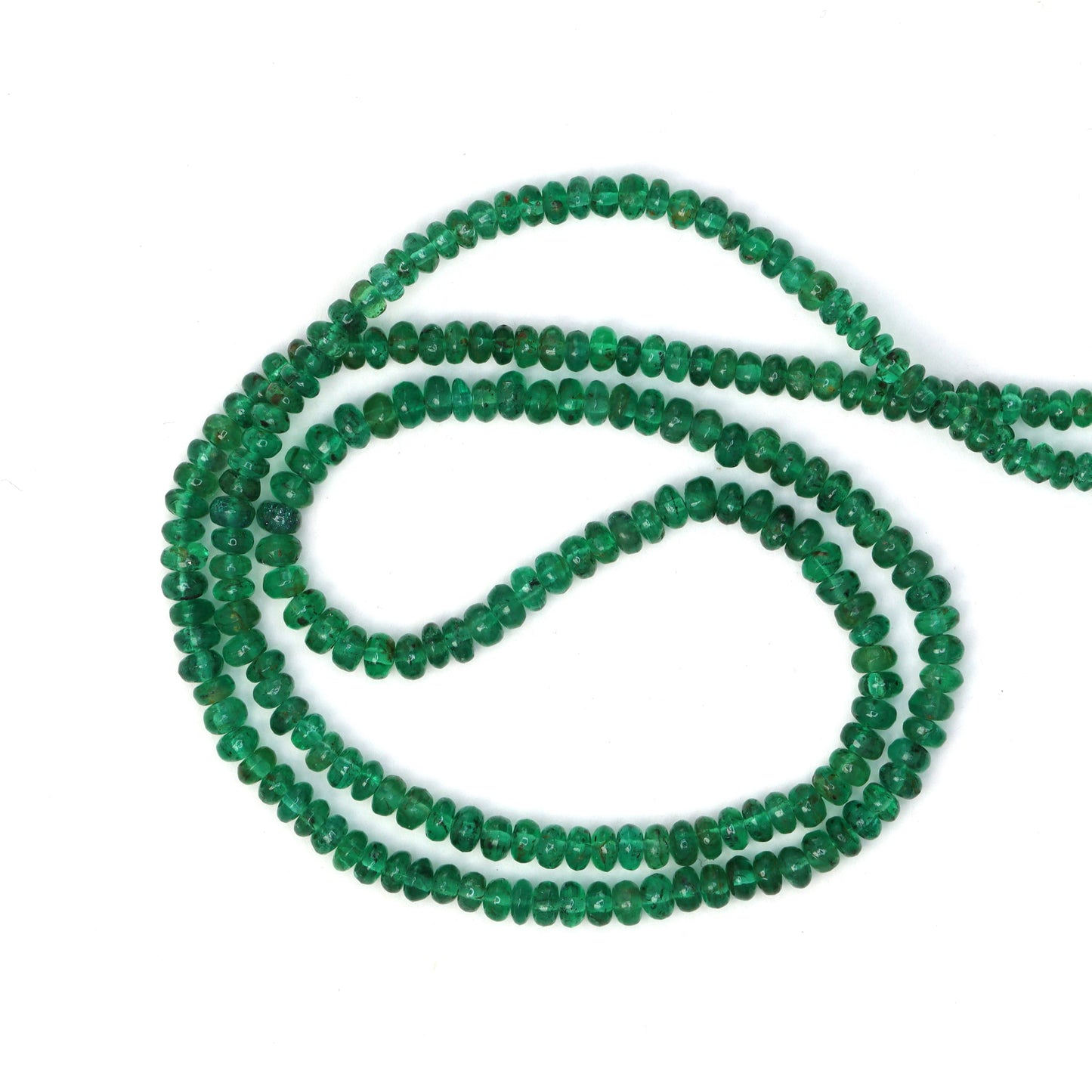 Green Emerald 2.5mm - 3mm Smooth Rondelles Bead Strand