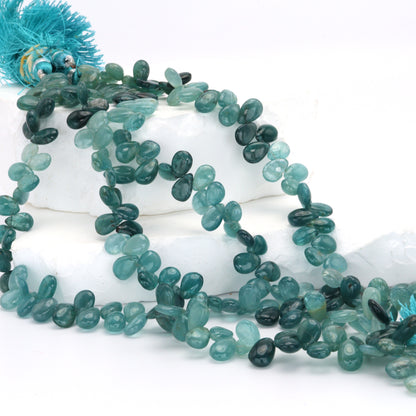 Ombre Blue Grandiderite 8x5mm Smooth Pear Shaped Briolettes