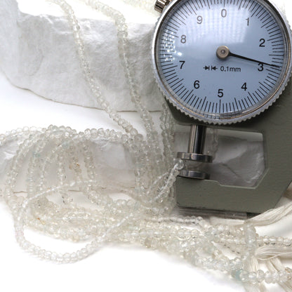 Clear Rock Crystal Quartz 2.5mm Faceted Rondelles