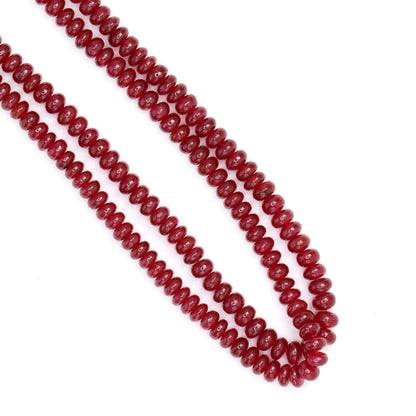 Red Ruby 4mm Smooth Rondelles