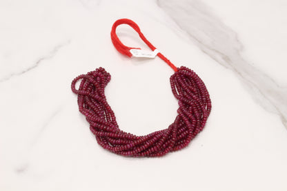 Red Ruby 3mm Smooth Rondelles Bead Strand