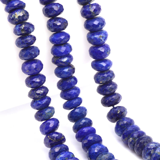 Royal Blue Lapis Lazuli 7mm Faceted Rondelles Bead Strand