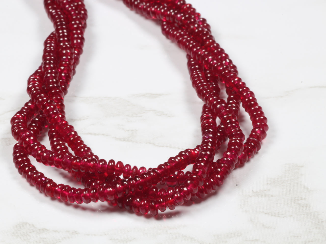 AAA Red Ruby 2.5mm Smooth Rondelles Bead Strand
