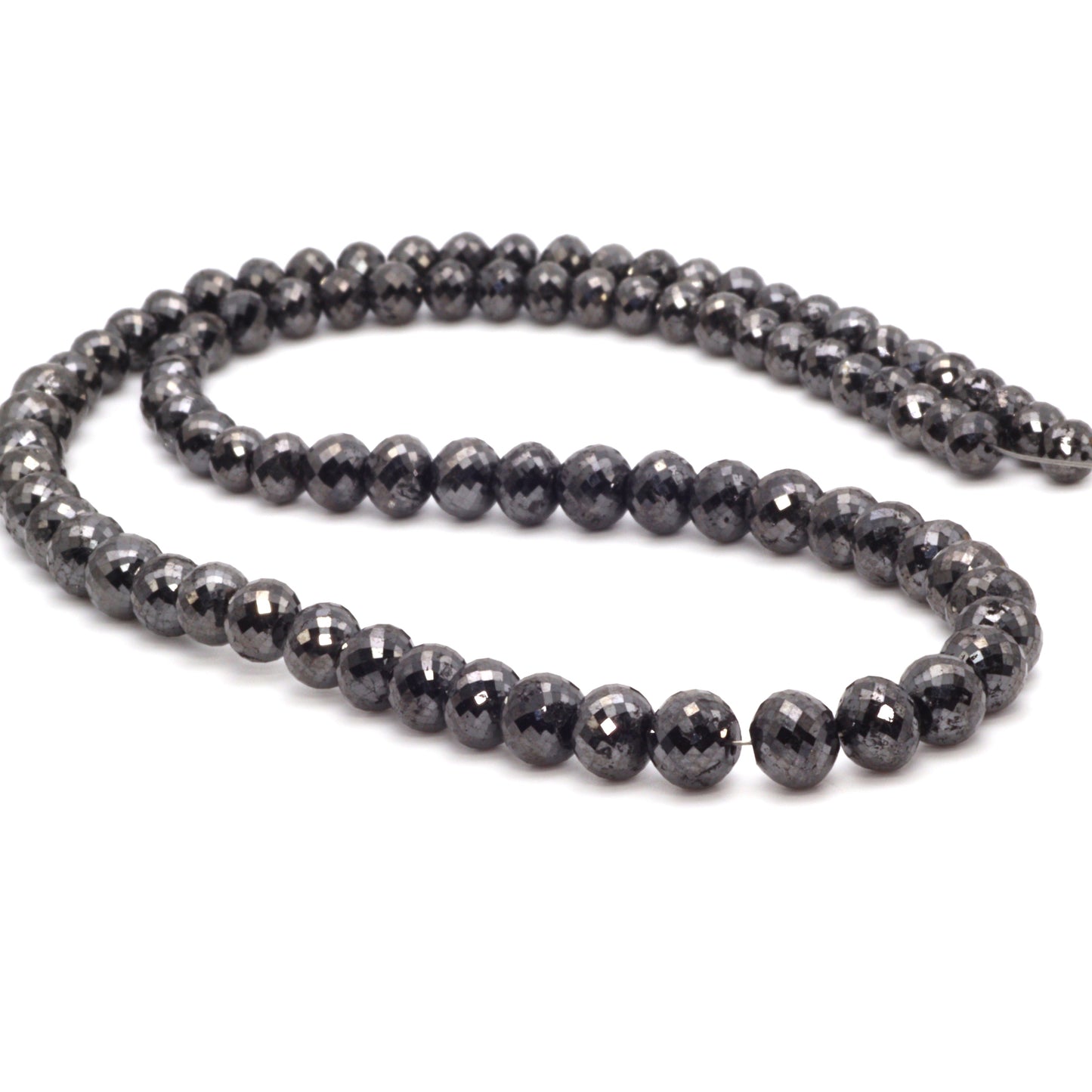 Black Diamond 4.5mm - 6.5mm Faceted Rondelles Bead Strand