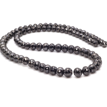 Black Diamond 4.5mm - 6.5mm Faceted Rondelles Bead Strand