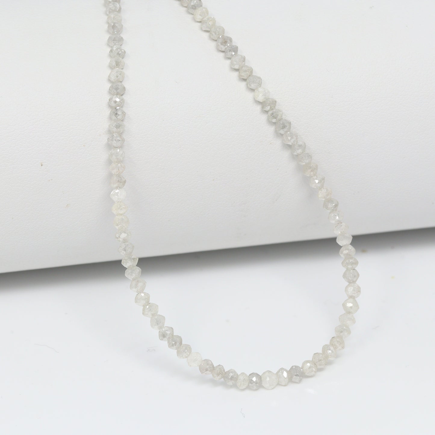 Gray Diamond 2.6mm – 3mm Hand Faceted Rondelles Bead Strand