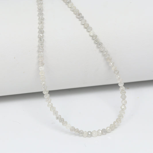 Gray Diamond 2.6mm – 3mm Hand Faceted Rondelles Bead Strand