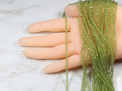 Green Peridot 3mm Faceted Rounds