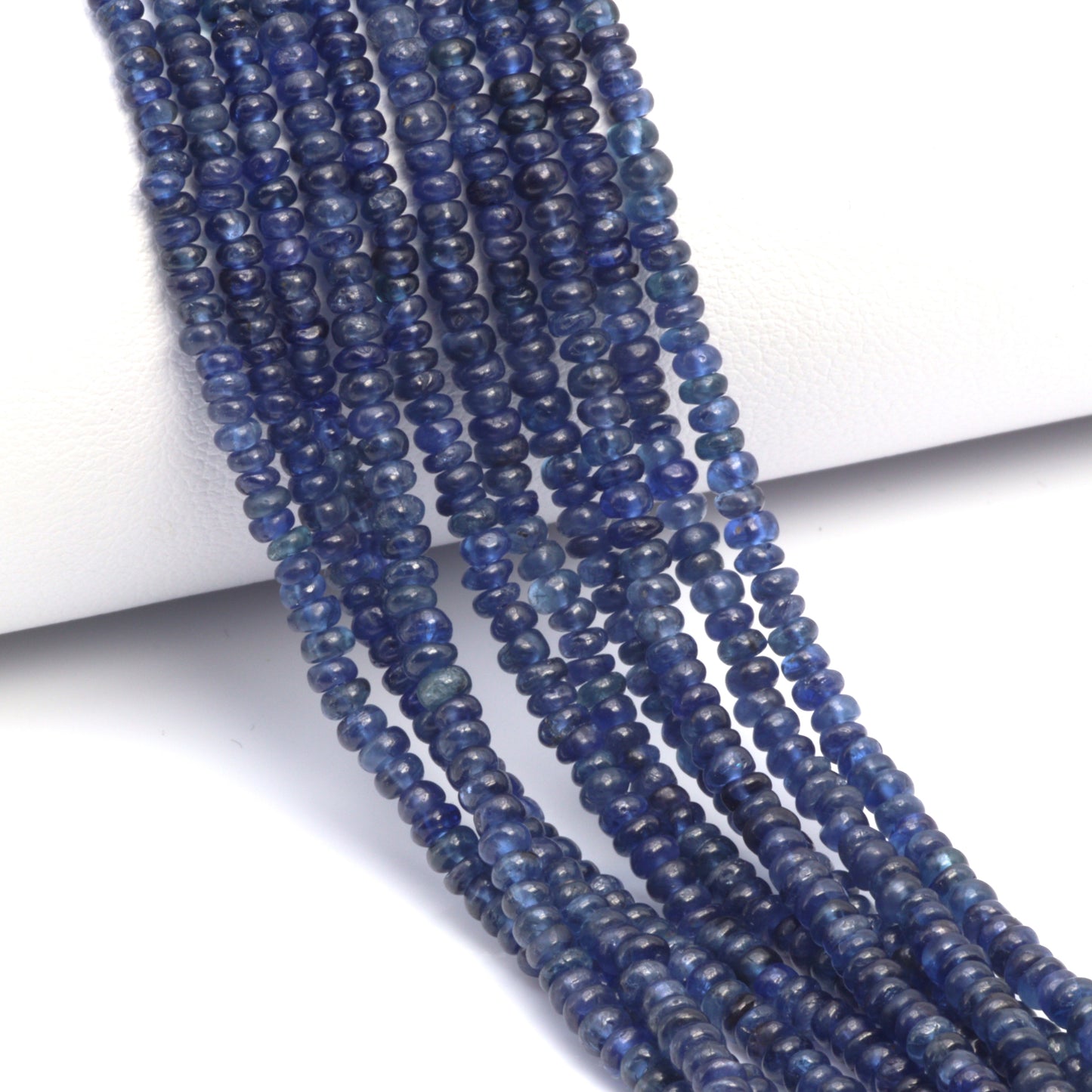 Cornflower Blue Sapphire 2.5mm - 3.0mm Smooth Rondelles Bead Strand